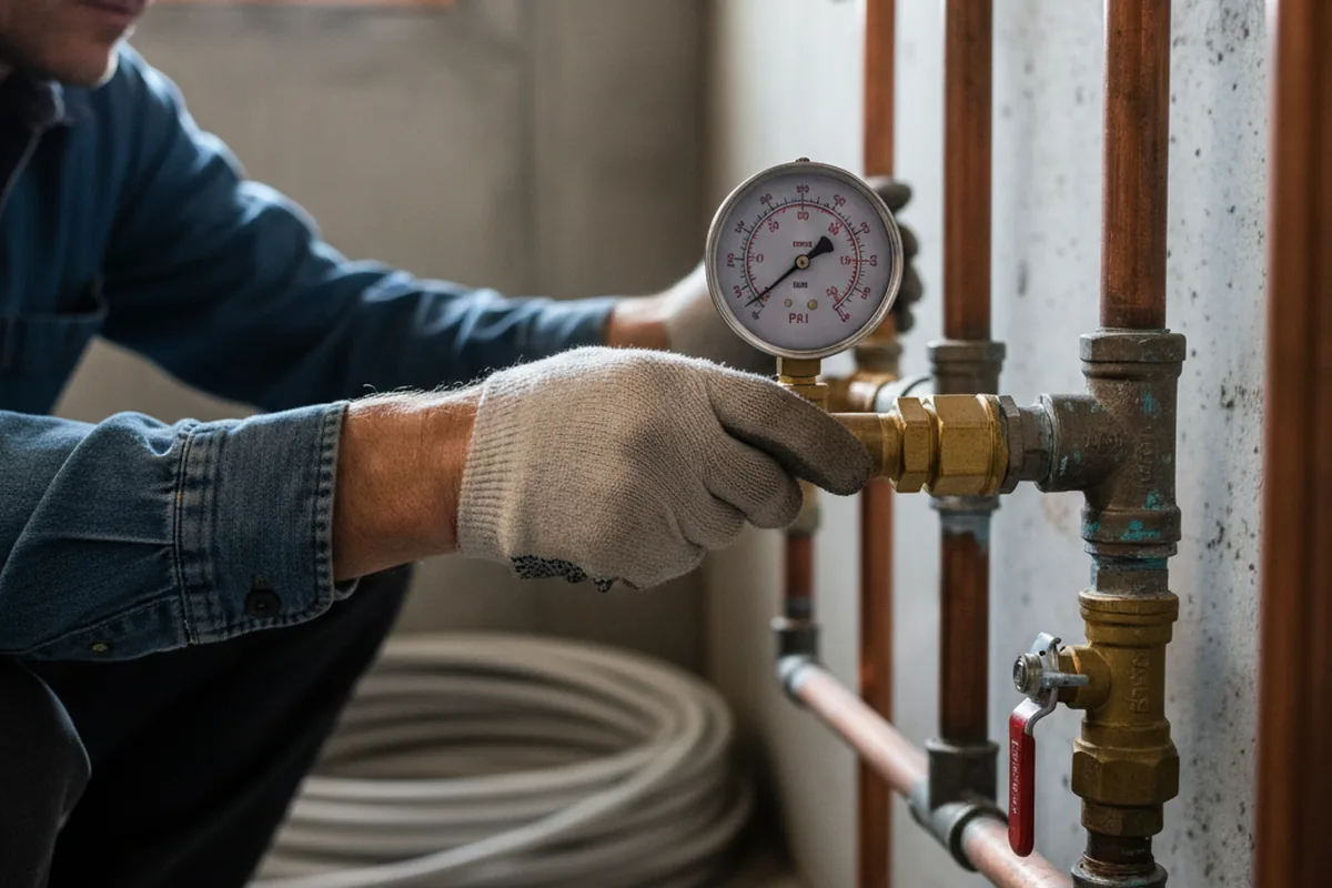 Pressure testing a repaired line during Water Line Repair in Ballwin